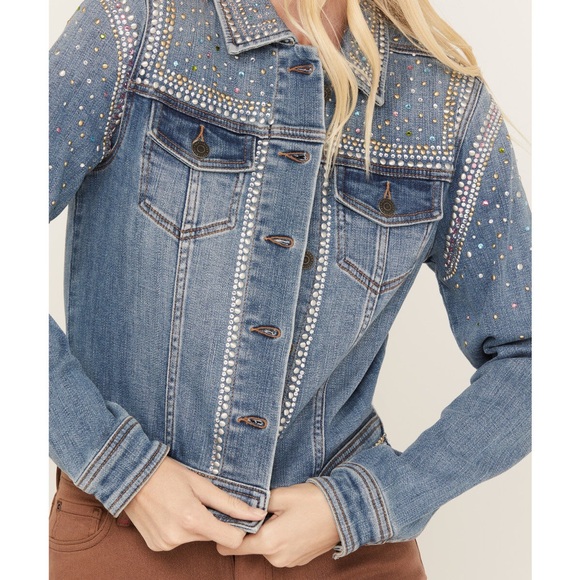 Idyllwind Jackets & Blazers - IDYLLWIND WOMEN'S SHILOH DRIVE EMBELLISHED DENIM JACKET